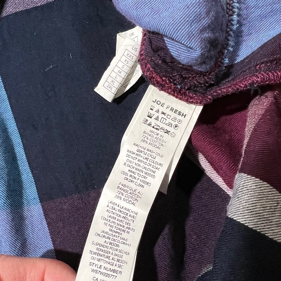 Joe Fresh - Madras Tunic - Burgundy Stripe Plaid - Size S - Picture 4 of 6